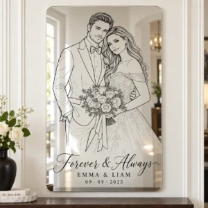 01-emma-liam-main Forever & Always Custom Wedding Line Art Mirror – Emma & Liam