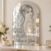 01-main Born to Shine Custom Portrait Arch Mirror – Personalized Line Art & Text