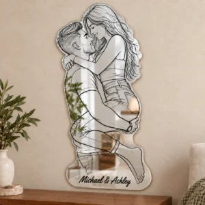 01-michael-ashley-mirror-main Michael & Ashley Custom Couple Line Art Mirror – Personalized Photo & Names