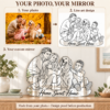 02-photo-to-mirror-process Home Sweet Home Custom Family Line Art Mirror – Personalized Photo & Pet Wall Decor