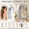 02-process Born to Shine Custom Portrait Arch Mirror – Personalized Line Art & Text