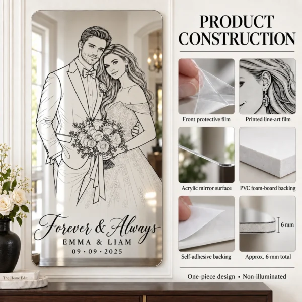 03-emma-liam-construction Forever & Always Custom Wedding Line Art Mirror – Emma & Liam