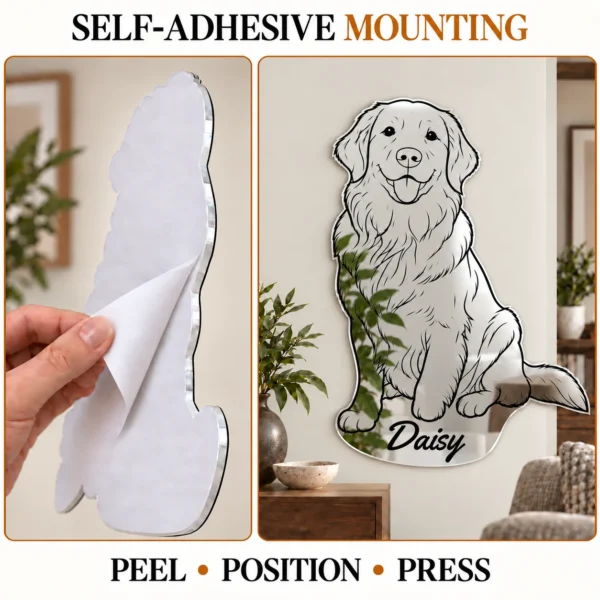 04-daisy-one-piece-mounting Custom Line Art Mirror