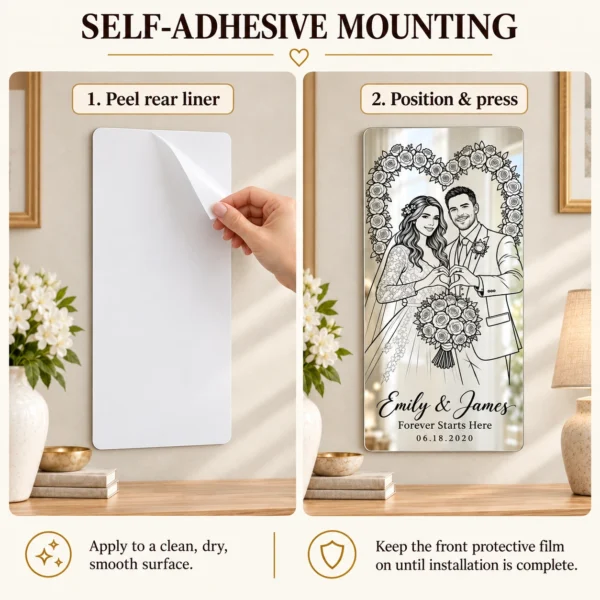 04-self-adhesive-mounting-square Emily & James Custom Wedding Line Art Mirror – Personalized Names & Date