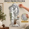 05-front-protective-film Michael & Ashley Custom Couple Line Art Mirror – Personalized Photo & Names
