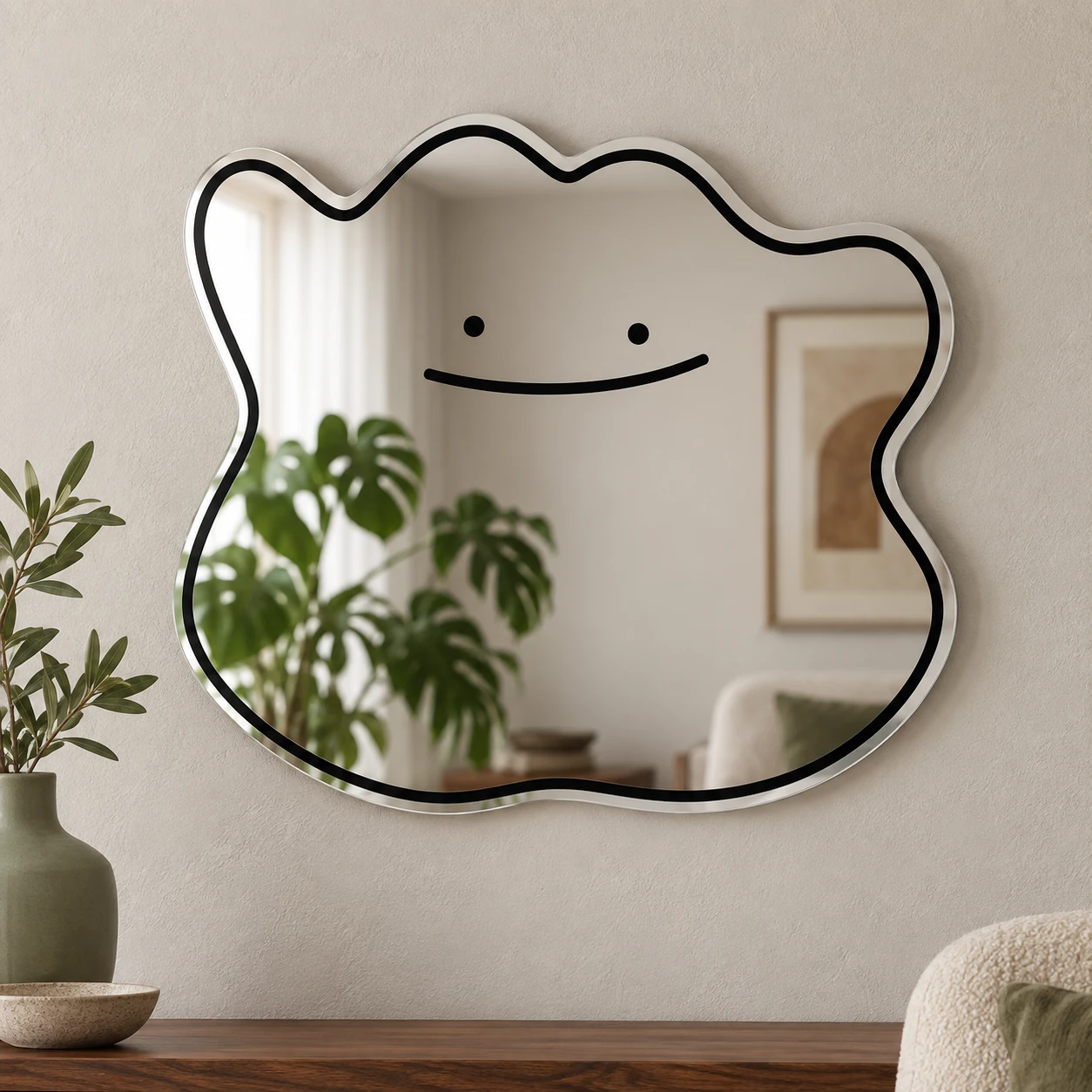 Smile Blob decorative reflective acrylic mirror