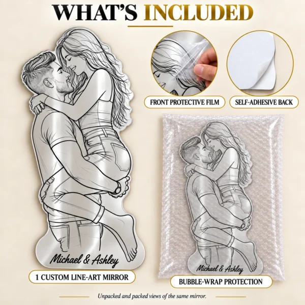 06-whats-included Michael & Ashley Custom Couple Line Art Mirror – Personalized Photo & Names