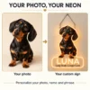 Luna Outline Custom Dachshund LED Neon Sign – Personalized Pet Photo Wall Art
