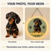 dachshund-03-max-badge-02-photo-to-sign-v5 Max Round Badge Custom Dachshund LED Neon Sign – Personalized Pet Photo Wall Art