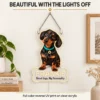 Frankie Glowing Collar Custom Dachshund LED Neon Sign – Personalized Pet Photo Wall Art