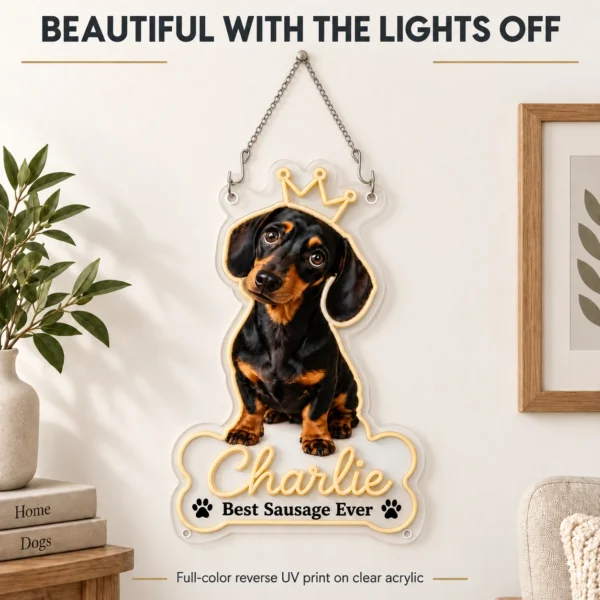 dachshund-06-charlie-crown-03-daylight-v5 Charlie Crown Custom Dachshund LED Neon Sign – Personalized Pet Photo Wall Art