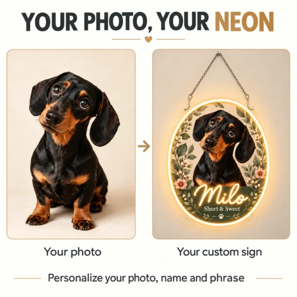 dachshund-07-milo-garden-02-photo-to-sign-v5 Milo Botanical Custom Dachshund LED Neon Sign – Personalized Pet Photo Wall Art