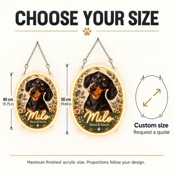 dachshund-07-milo-garden-07-size-options-v5 Milo Botanical Custom Dachshund LED Neon Sign – Personalized Pet Photo Wall Art