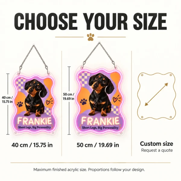 Frankie Pop Art Custom Dachshund LED Neon Sign – Personalized Pet Photo Wall Art
