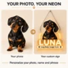 Luna Name Spotlight Custom Dachshund LED Neon Sign – Personalized Pet Photo Wall Art
