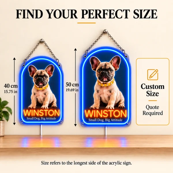 Winston Arch Custom French Bulldog LED Neon Sign – Personalized Pet Photo Wall Art