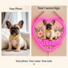 Stella Floral Heart Custom French Bulldog LED Neon Sign – Personalized Pet Photo Wall Art