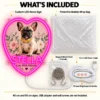 Stella Floral Heart Custom French Bulldog LED Neon Sign – Personalized Pet Photo Wall Art