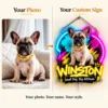 Winston Graffiti Custom French Bulldog LED Neon Sign – Personalized Pet Photo Wall Art