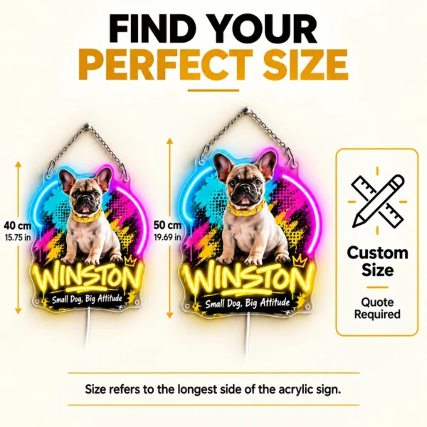 Winston Graffiti Custom French Bulldog LED Neon Sign – Personalized Pet Photo Wall Art