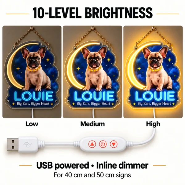 french-06-louie-celestial-08-brightness-color-v2 Louie Celestial Custom French Bulldog LED Neon Sign – Personalized Pet Photo Wall Art