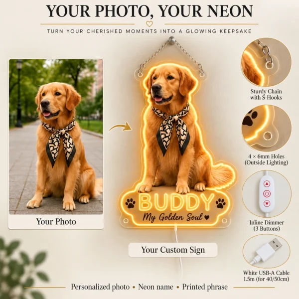 golden-01-buddy-outline-02-photo-to-sign-20260923 Buddy Outline Custom Golden Retriever LED Neon Sign – Personalized Pet Photo Wall Art