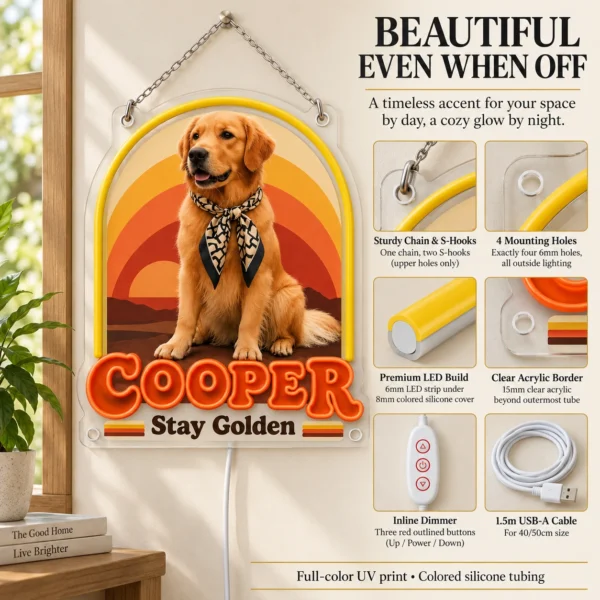 golden-02-cooper-sunset-03-daylight-20260923 Cooper Sunset Arch Custom Golden Retriever LED Neon Sign – Personalized Pet Photo Wall Art