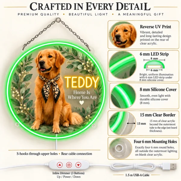 golden-03-teddy-botanical-04-construction-20260923 Teddy Botanical Custom Golden Retriever LED Neon Sign – Personalized Pet Photo Wall Art