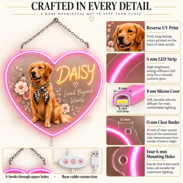 golden-04-daisy-heart-04-construction-20260923 Daisy Floral Heart Custom Golden Retriever LED Neon Sign – Personalized Pet Photo Wall Art