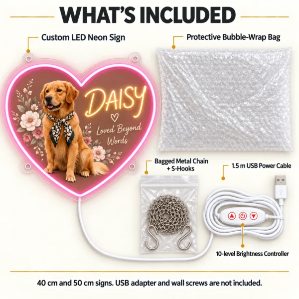 golden-04-daisy-heart-05-included-20260923 Daisy Floral Heart Custom Golden Retriever LED Neon Sign – Personalized Pet Photo Wall Art