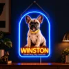 Winston Arch Custom French Bulldog LED Neon Sign – Personalized Pet Photo Wall Art with raised silicone LED accents and colored glow