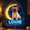 Louie Celestial Custom French Bulldog LED Neon Sign – Personalized Pet Photo Wall Art — dark illuminated main image Louie Celestial Custom French Bulldog LED Neon Sign – Personalized Pet Photo Wall Art with raised silicone LED accents and colored glow