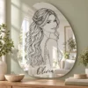 olivia-01-main Olivia Custom Portrait Mirror – Personalized Organic Shape & Name