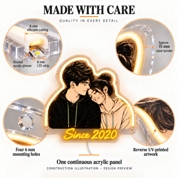 p1040-04-solid-colors-v4 Since 2020 Custom Couple LED Neon Sign – Personalized Photo & Anniversary Date