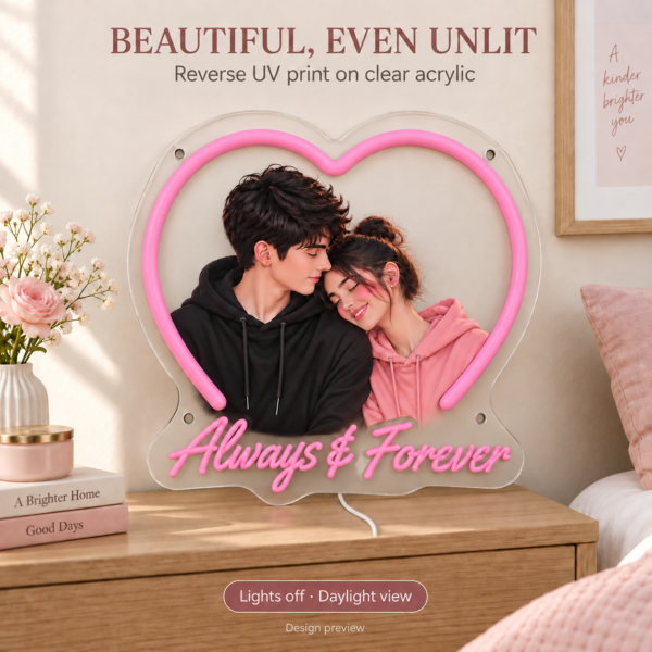 p1041-03-factory-colors-v3 Always & Forever Custom Couple Photo LED Neon Sign – Personalized Heart Wall Art