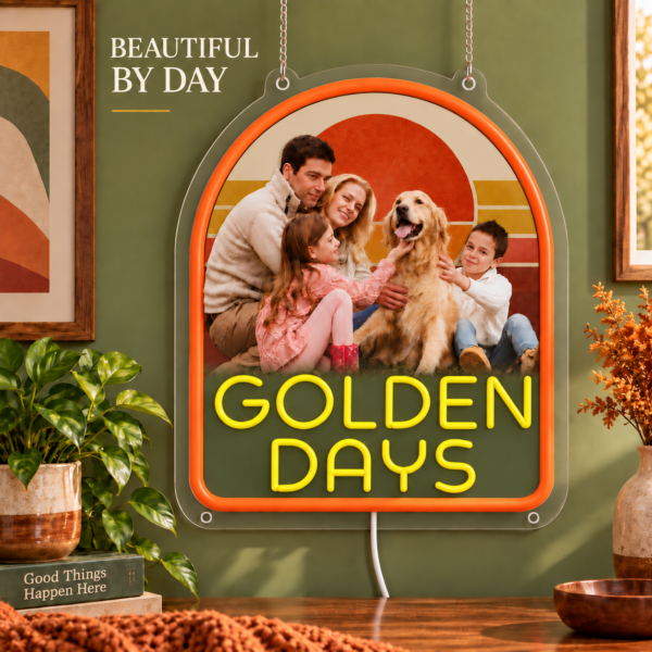 p1108-03-factory-colors-v3 Golden Days Custom Family Photo LED Neon Sign – Personalized Retro Arch Wall Art