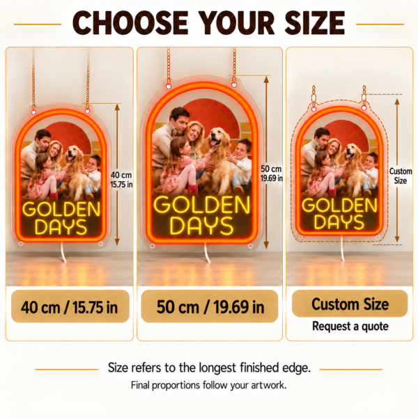 p1108-07-solid-colors-v4 Golden Days Custom Family Photo LED Neon Sign – Personalized Retro Arch Wall Art