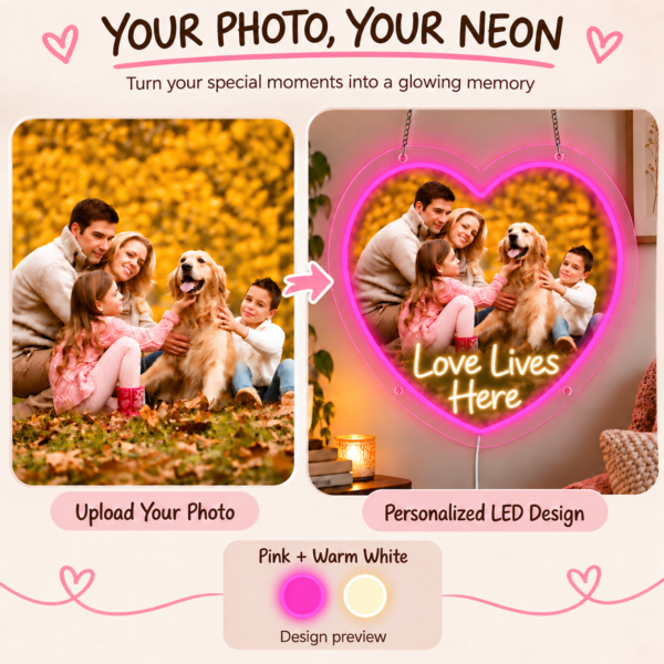 p1109-02-solid-colors-v4 Love Lives Here Custom Family Photo LED Neon Sign – Personalized Heart Wall Art