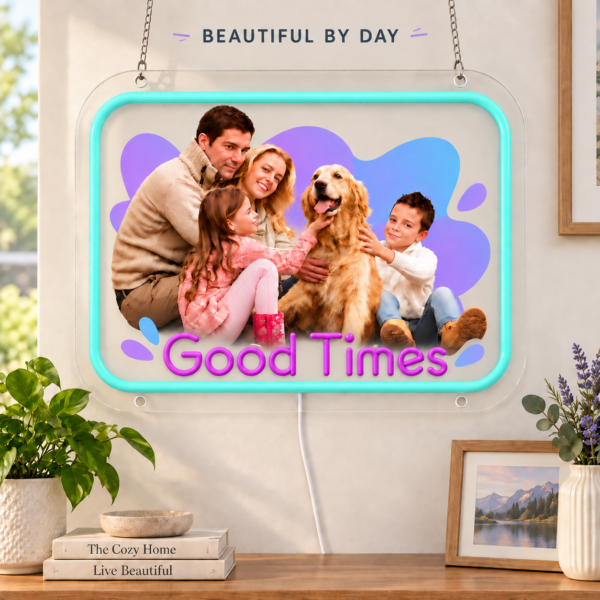 p1110-03-factory-colors-v3 Good Times Custom Family Photo LED Neon Sign – Personalized Blue & Purple Wall Art