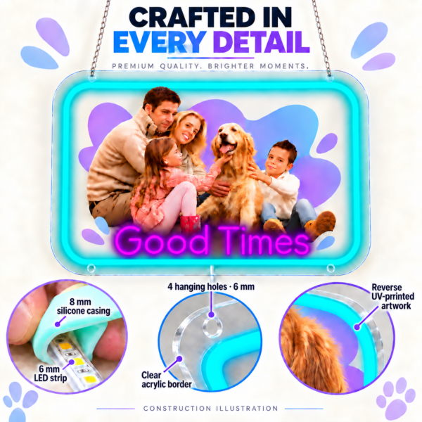 p1110-04-solid-colors-v5 Good Times Custom Family Photo LED Neon Sign – Personalized Blue & Purple Wall Art