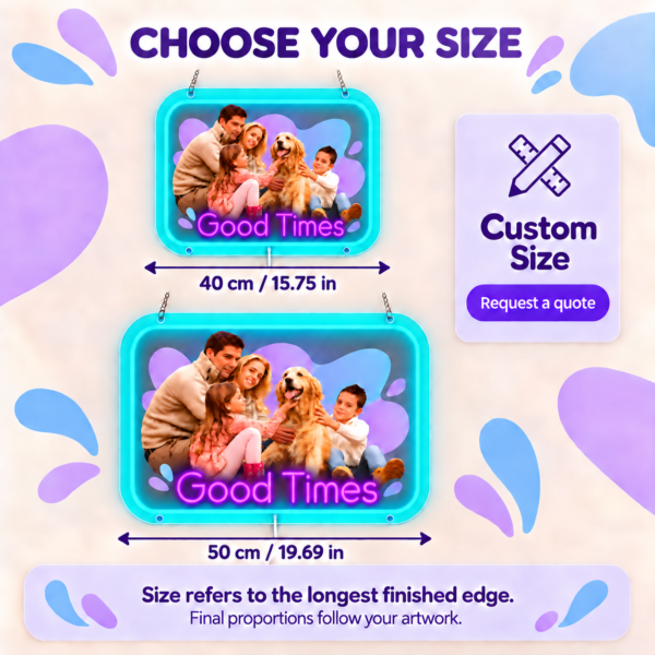 p1110-07-solid-colors-v5 Good Times Custom Family Photo LED Neon Sign – Personalized Blue & Purple Wall Art