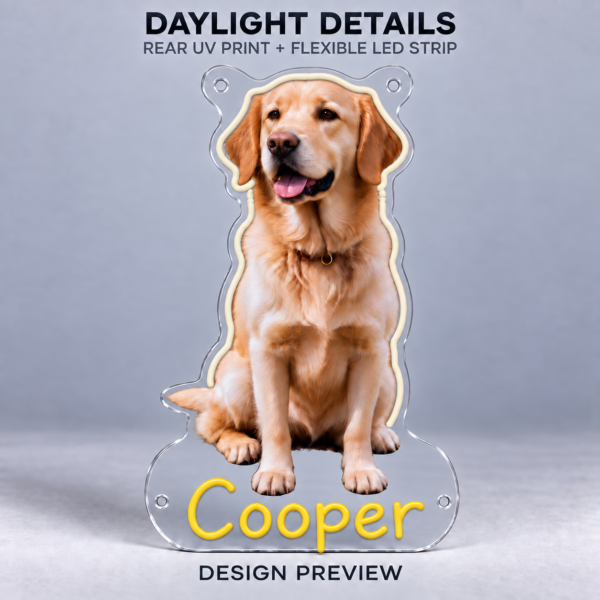 Custom Labrador LED Neon Sign – Personalized Pet Photo Wall Art