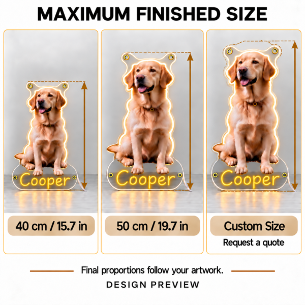 Custom Labrador LED Neon Sign – Personalized Pet Photo Wall Art