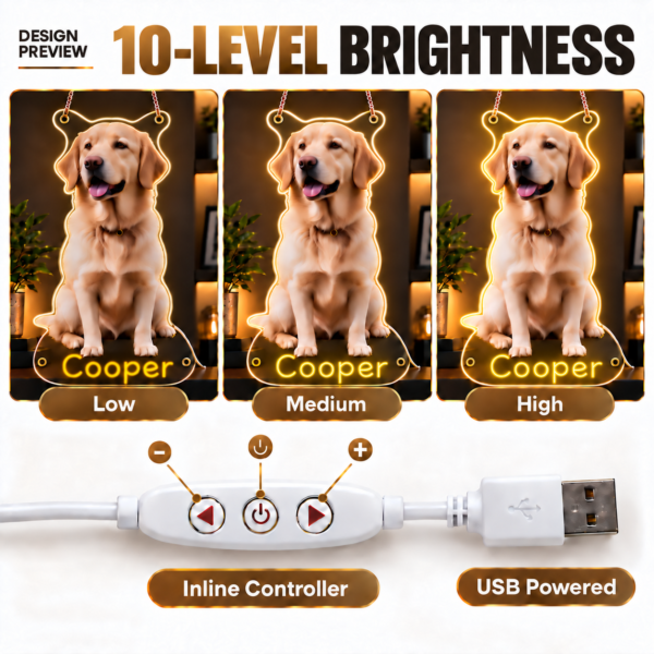 Custom Labrador LED Neon Sign – Personalized Pet Photo Wall Art