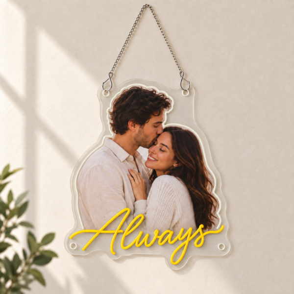 Custom Couple Photo LED Neon Sign – Personalized Romantic Wall Art