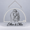Custom Couple Line Art LED Neon Sign – Personalized Names & Romantic Wall Art