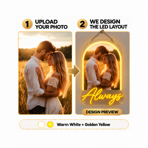 p982-02-solid-colors-v4 Custom Couple Photo LED Neon Sign – Personalized ‘Always’ Romantic Wall Art