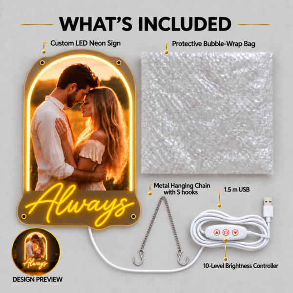 p982-05-solid-colors-v4 Custom Couple Photo LED Neon Sign – Personalized ‘Always’ Romantic Wall Art
