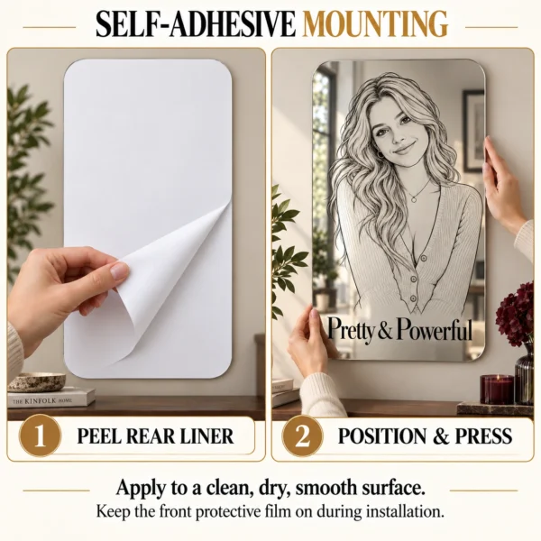 Pretty & Powerful Custom Portrait Mirror – Personalized Rounded Rectangle