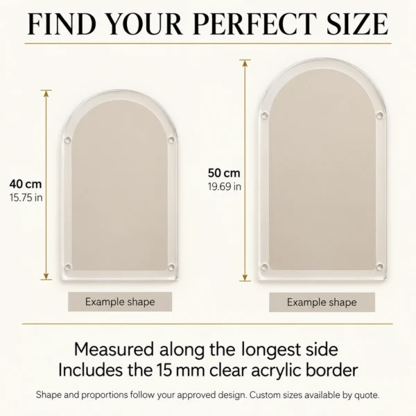 shared 07 size guide Custom Neon Wall Art — 40 cm and 50 cm finished-size guide